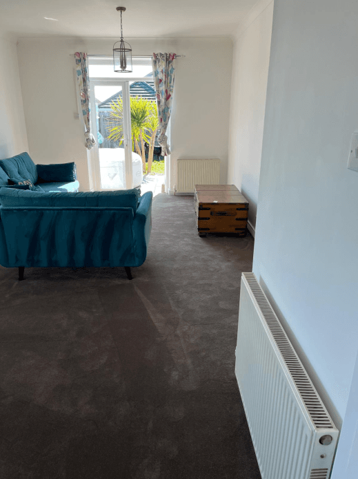 Completed knock-through creating open-plan living space